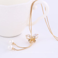 41779-Xuping Wholesale charms party gifts bowknot shape necklace with pearl